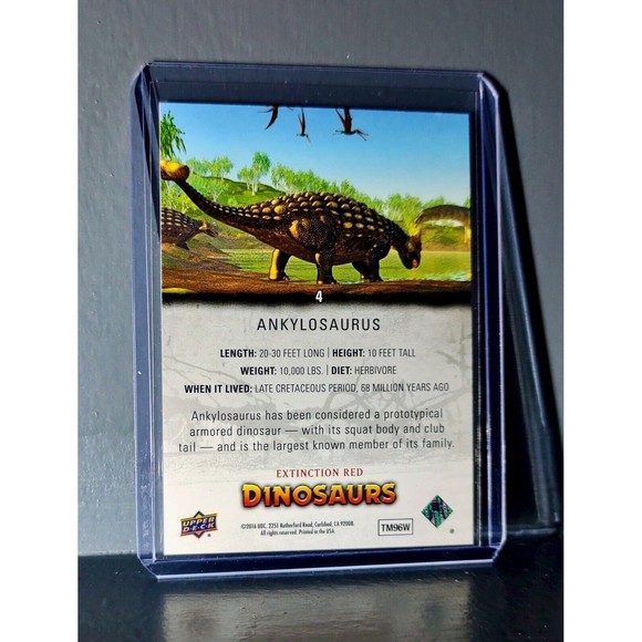 2015 Upper Deck Dinosaurs Ankylosaurus Extinction Red Parallel #4 Card - Picture 2 of 2